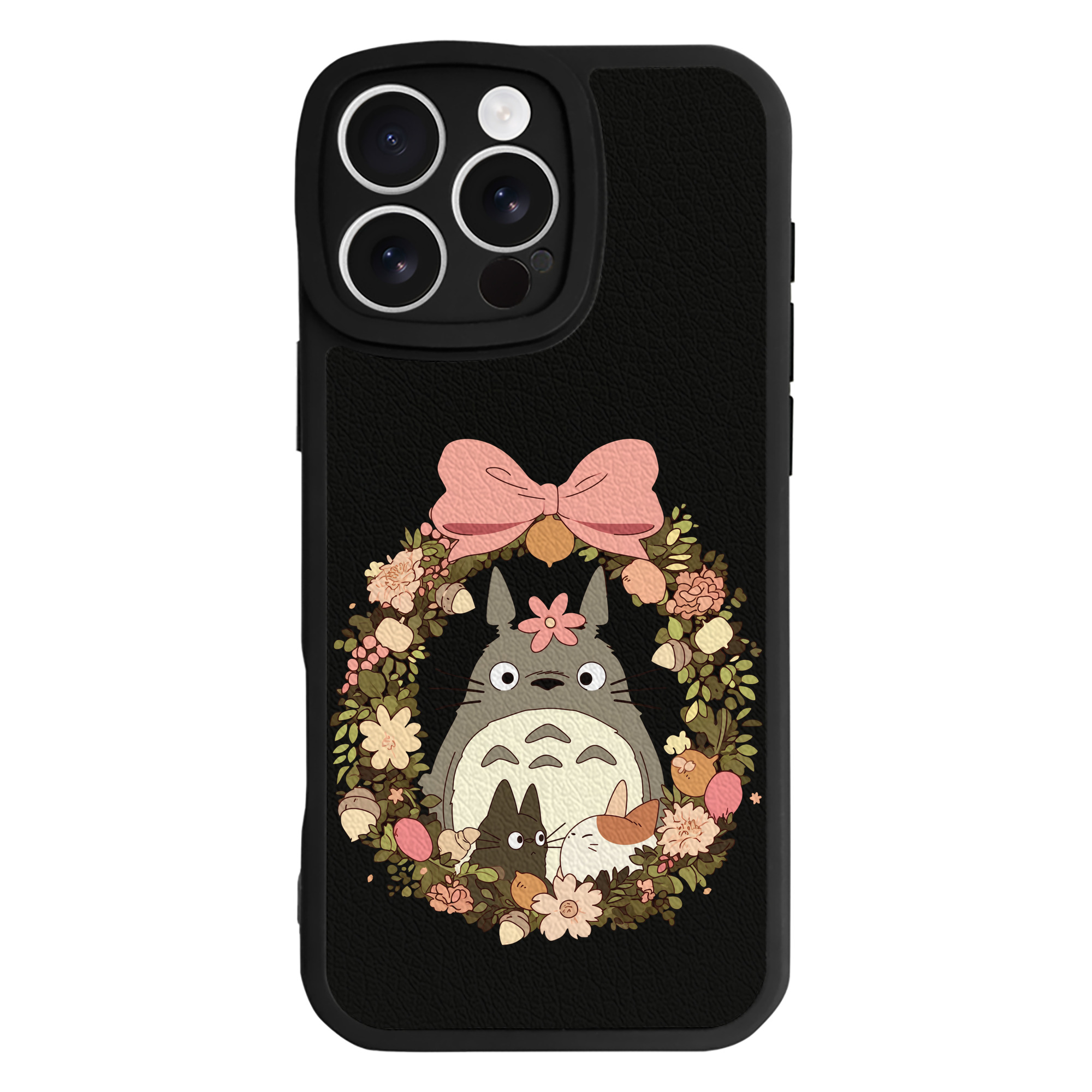 （画像用） となりのトトロ 草壁メイ 草壁サツキ My Neighbor Totoro Satsuki Kusakabe Mei Kusakabe 【iPhone 16シリーズ対応】シリコンスマホケース（レザー調） 材質：シリコン